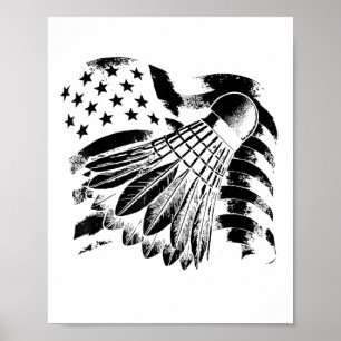 Poster Racket do Jogador de Badminton da Evolução