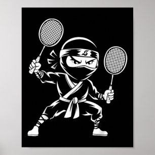 Poster Racket Shuttle Racquet - Jogador Badminton Nin