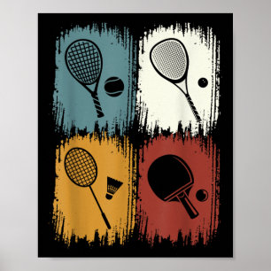 Poster Racketlon, Esporte de Torneio Com 4 Disciplinas