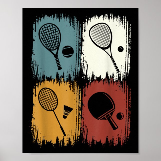 Poster Racketlon, Esporte de Torneio Com 4 Disciplinas (Frente)