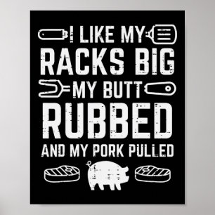 Poster Racks de Porco Grande Puxado Grande Grelha de Cabe