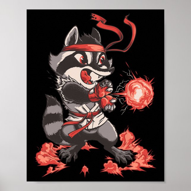Poster Racoondouken Funny Raccoon Karate - Arcade G (Frente)