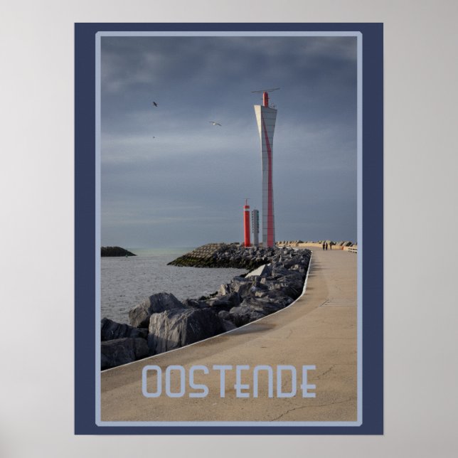 Poster Radar Tower, Oostende Habour, Bélgica (Frente)