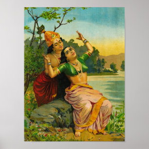 Poster Radha Bilas por Raja Ravi Varma