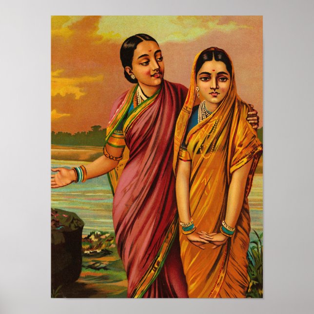 Poster Radha, Deusa do Amor por Raja Ravi Varma (Frente)