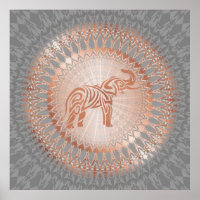 "Radiação Elefante Dourada Rosa" | Elefante Mandal