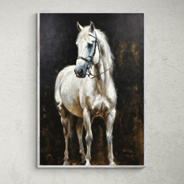 Poster Radiância Graciosa: Cavalo Branco Elegante