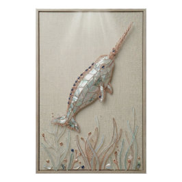 Póster Radiant Narwhal Coastal Wall Art