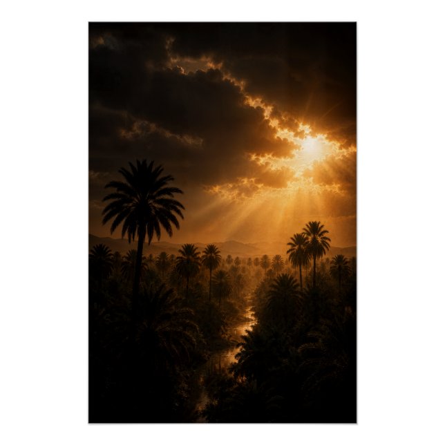 Póster Radiant Palm Grove Chiaroscuro Poster (Frente)
