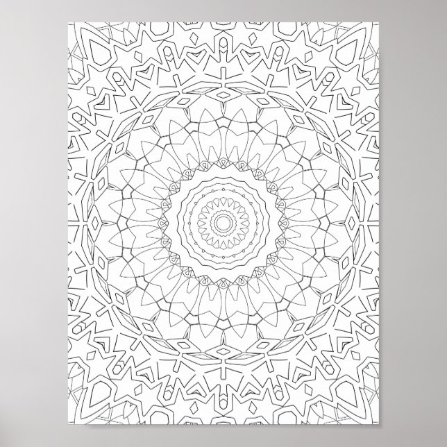 Poster Radiating Star Petal Mandala Design (Frente)