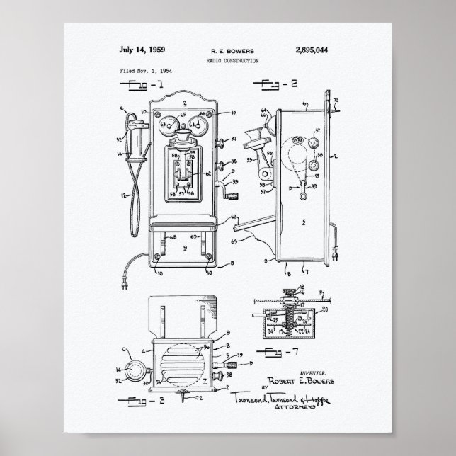 Póster Radio Construction 1959 Livro Branco sobre as Pate (Frente)
