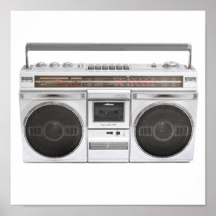 Póster Rádio de Boombox da velha escola