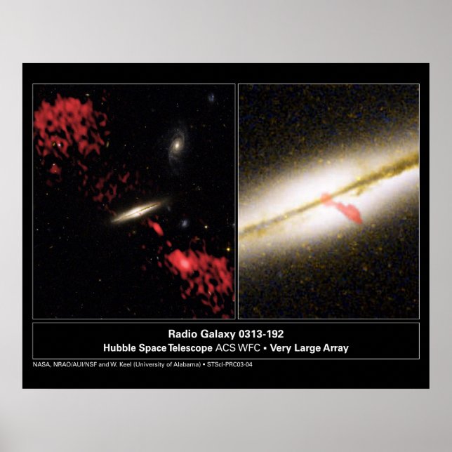 Póster Rádio Galaxy 0313192 Telescópio Hubble (Frente)