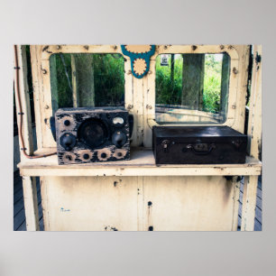 Poster Rádio Rustic Vintage e Mala Atingida