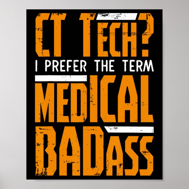 Poster Radiologia Ct Tech Engraçada Digitalização Ct Cat  (Frente)