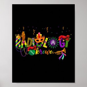 Poster Radiologia Krewe Mardi Gras Eye Mask Rad Tech New 