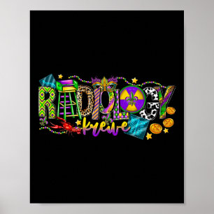 Poster Radiologia Krewe Mardi Gras Rad Tech Radiologista