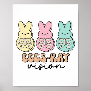 Poster Radiologia páscoa Radiologia Bunny Ovos Vision Xra