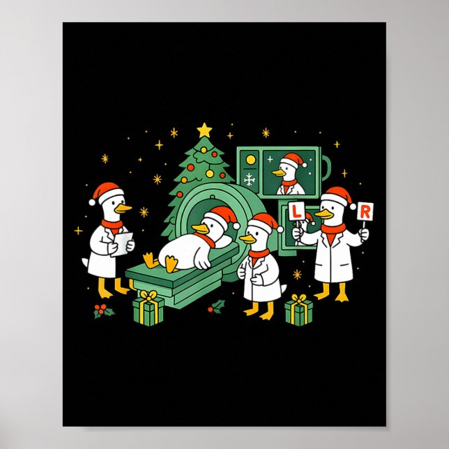 Poster Radiology Funny Goose Ct Scan Christmas Xray Nurse (Frente)