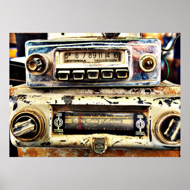 Poster rádios do carro vintage (Frente)
