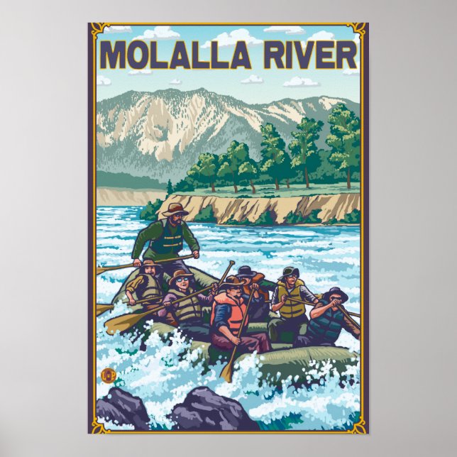 Póster Rafa de Água Branca - Molalla River, Oregon (Frente)