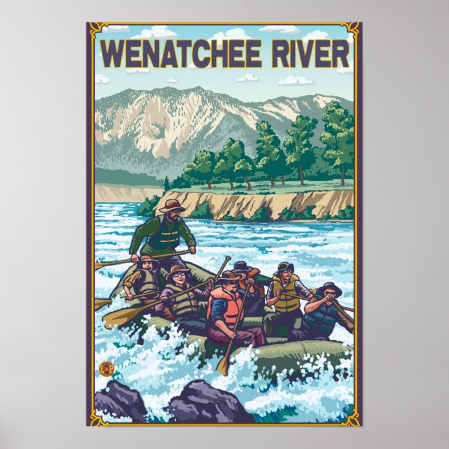 Póster Rafa de Água Branca - Rio Wenatchee, Washington (Frente)