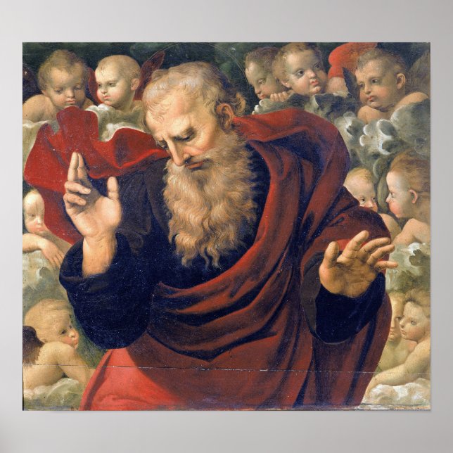 Poster Raffaello Sanzio da Urbino - eterno e angeli (Frente)