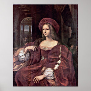 Póster Raffaello Sanzio - retrato de Joanna de Aragon
