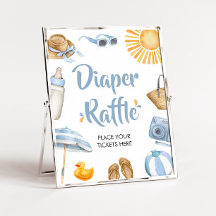 Poster Raffle Chá de fraldas de Divisão Azul