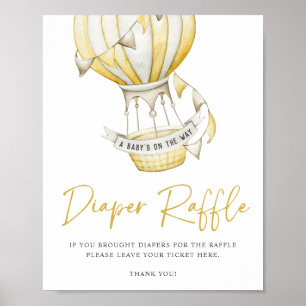Poster Raffle Chá de fraldas do Balão Amarelo