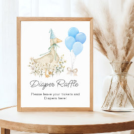 Poster Raffle Chá de fraldas Fralda de Ganso da Aquarela