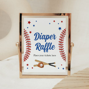 Poster Raffle de Fralda de Baseball em Estrelas