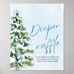 Poster Raffle Fralda Chá de fraldas de Árvore de Natal Ar