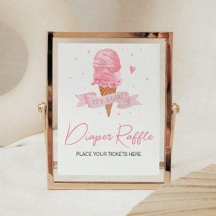 Poster Raffle Fralda Chá de fraldas sorvete