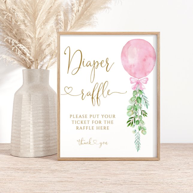 Poster Raffle Fralda de Balão Rosa (Criador carregado)
