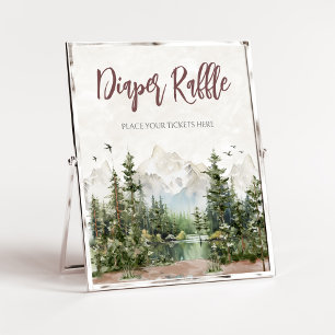 Poster Raffle, Fralda de Chá de fraldas das Montanhas Woo