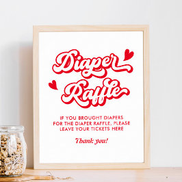 Poster Raffle Fralda do Jogo do Chá de fraldas do namorad