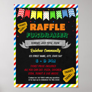 Poster Raffle Fundraiser Flyer Modelo