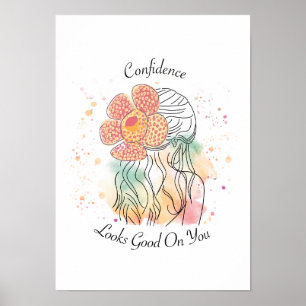 Poster Rafflesia Flower line art mulher design