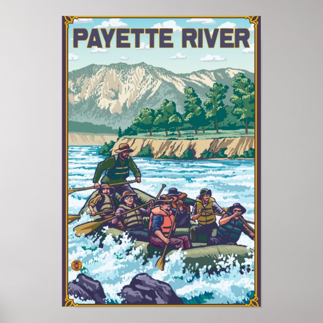 Póster Rafting em Águas Brancas - Rio Payette, Idaho (Frente)