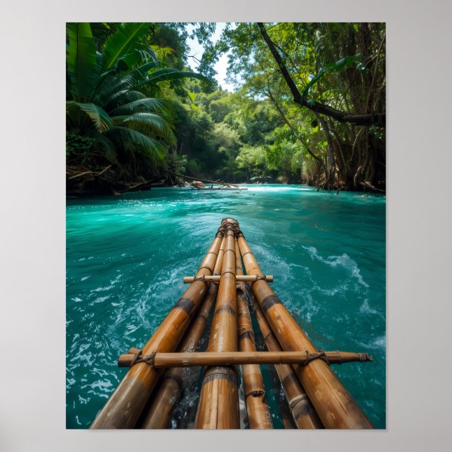 Poster rafting no rio da Jamaica (Frente)