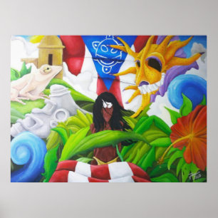 Poster Raices 4 Artes puertoricanas