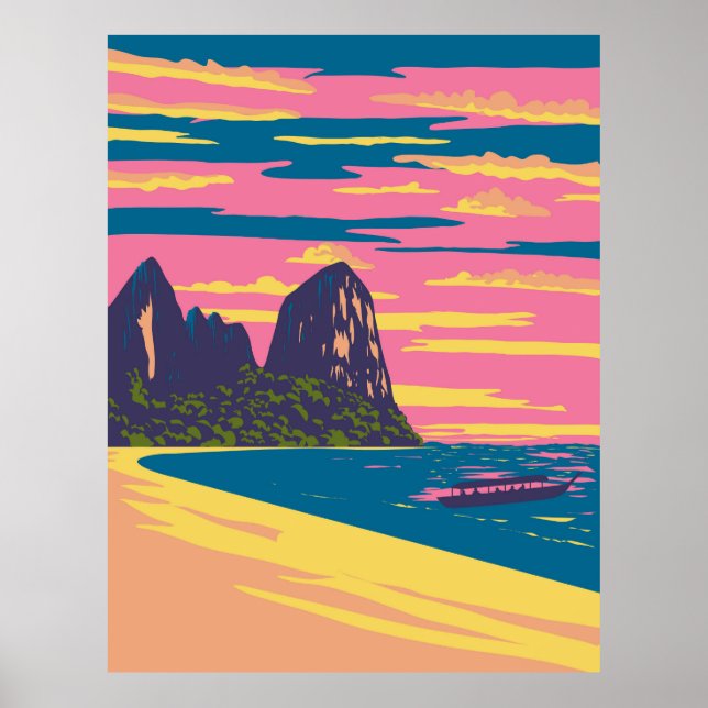 Poster Railay Beach na Tailândia (Frente)