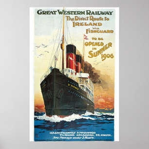 Poster Railway das viagens vintage de Oceanliner
