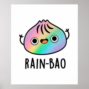 Poster Rain-bao Cute Rainbow Dimsum Bao Pun