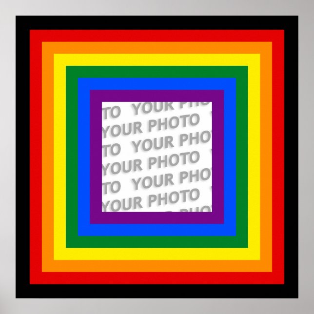 Póster RAINBOL FLAG FRAME + sinal ou imagem (Frente)