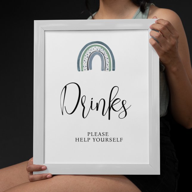 Poster Rainbow Baby Boy Bebe Sinal de Chá de fraldas (Criador carregado)