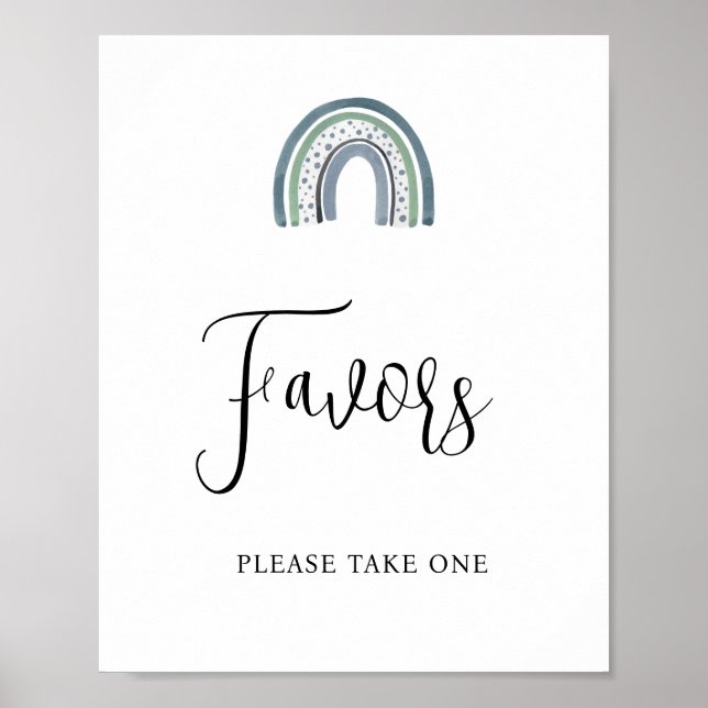 Poster Rainbow Baby Boy favorece o sinal de Chá de fralda (Frente)