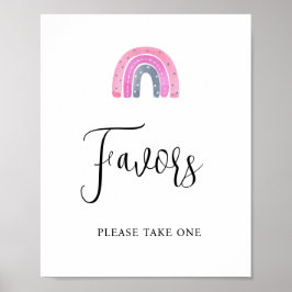 Poster Rainbow Baby Girl Favors Baby Shower Sign