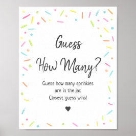 Poster Rainbow Baby Sprinkle Adivinha Quantos Jogo